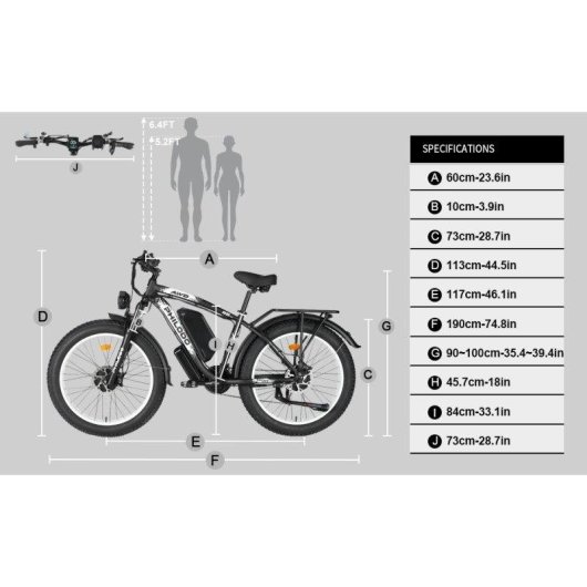 Bicicleta Eléctrica Philodo H8 Doble Motor 1500W x2 Batería 48V 26Ah