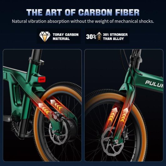 Bicicleta Eléctrica Puluma PT20 Plegable Fibra de Carbono 250W