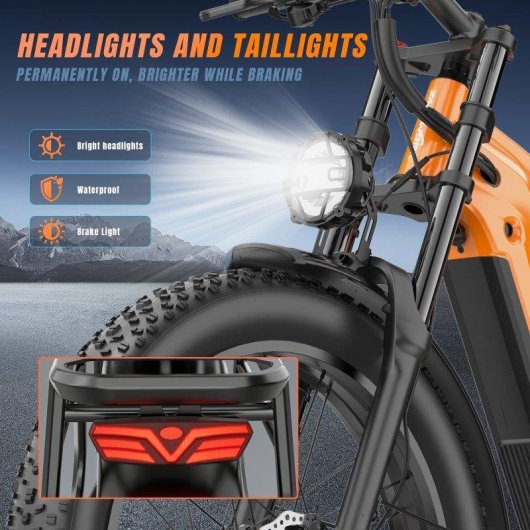 Bicicleta eléctrica Zazawork CF26 MAX Doble Motor 1000W×2 Batería 48V 25Ah