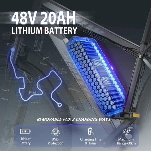 Bicicleta Eléctrica Zazawork C29 Pro Motor 750W Batería 48V 20Ah 29"
