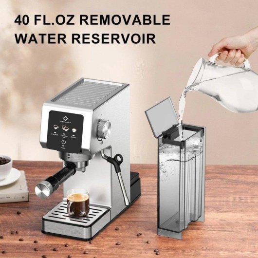 Caffettiera Espresso LINKChef CME1020-EU 1,2L 20 Bar Acciaio Inox Argento
