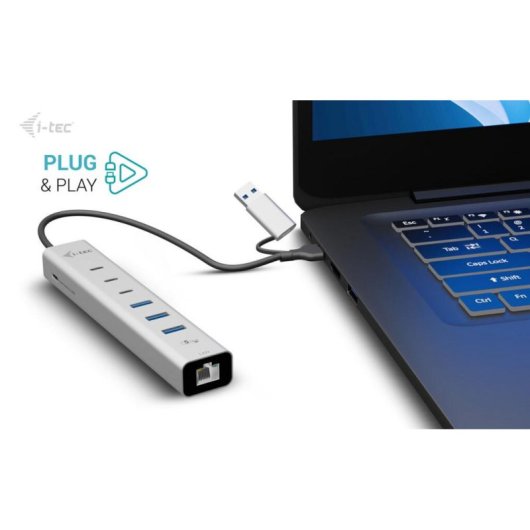 Hub i-tec 6 ports 5 Gbps USB-C/USB-A Gigabit LAN Power Delivery 85W