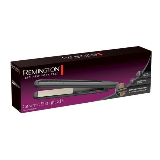 Prancha de Cabelo Cerâmica Remington Ceramic Straight 215 215ºC Desligar Automático Preto