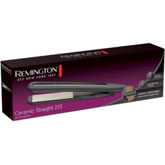 Prancha de Cabelo Cerâmica Remington Ceramic Straight 215 215ºC Desligar Automático Preto