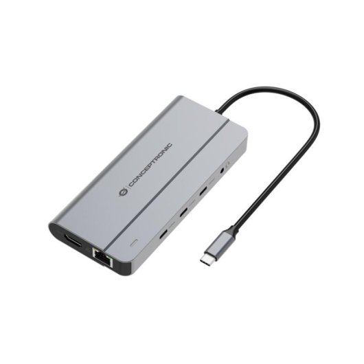 Adaptador Hub USB-C 10 en 1 Conceptronic USB 3.2 Gen 2 100W PD 8K