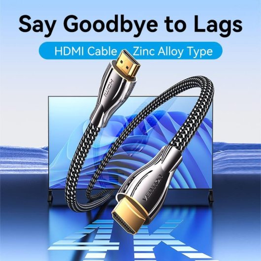 Cable HDMI 2.0 Vention 4K 0.5 m Conectores Oro Negro