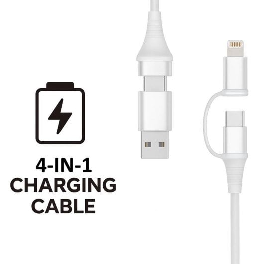 Cabo USB Ewent EC1076 4 em 1 60W 2m Branco