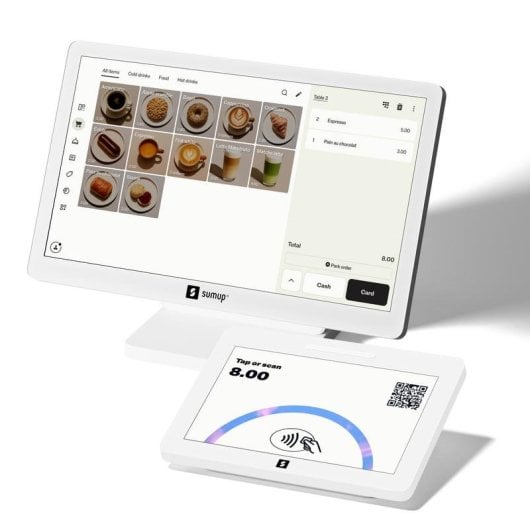 All-in-One SUMUP POS Lite 2.0 2 GHz 4GB 32GB 13,3" Android 15 Doppio Schermo Bianco