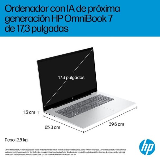 Portátil HP OmniBook 7 17,3" Intel Core Ultra 5 226V 16GB 1TB SSD Intel Arc Graphics 130V Windows 11