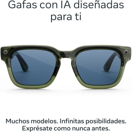 Meta Fury Racing Gafas inteligentes Lentes Lentes Light Blue Atlantic Cámara Altavoces IA Traductor Verdes