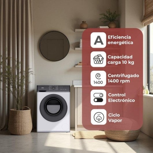 Lavadora Nilson NL10400AI Carga Frontal 10 Kg 1400 rpm A Blanca Vapor Eco-logic