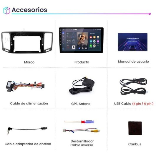 Autoradio JUNSUN 2+64Go Android 15 CarPlay Android Auto