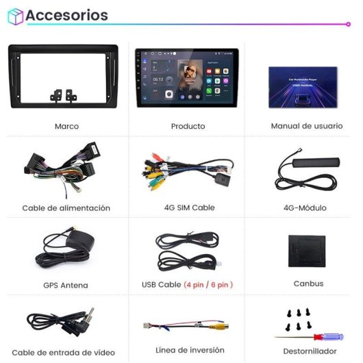 Autorradio JUNSUN Peugeot 407 2004-2008 9" Android 4GB 64GB CarPlay