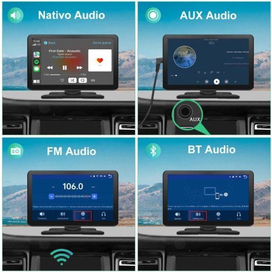 Pantalla universal Junsun 9,44" CarPlay Android Auto GPS Cámara HD