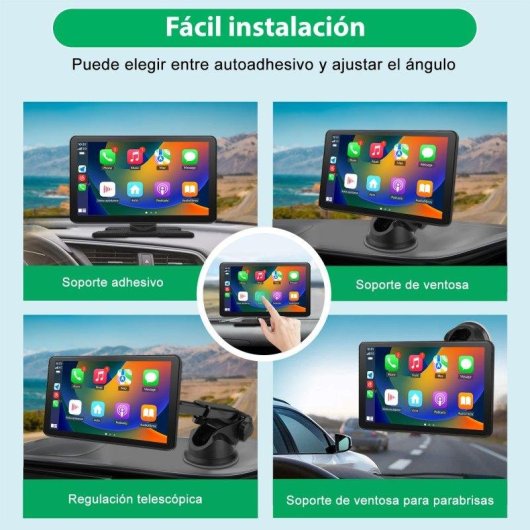 Pantalla universal Junsun 9,44" CarPlay Android Auto GPS Cámara HD