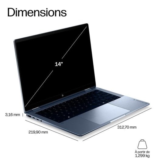 Ordinateur portable HP EliteBook X Flip G2i 14 pouces Intel Core Ultra 7 356H 32 Go 1 To SSD Windows 11 Pro Graphiques Intel Webcam 5 MP