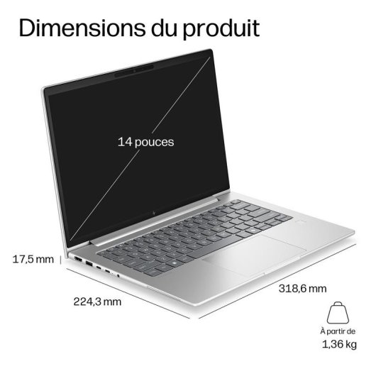 Ordinateur portable HP EliteBook 6 G2i 14" Intel Core 5 320 16GB 512GB SSD Intel Graphics Windows 11 Pro