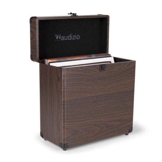 Maleta para discos Audizio RC32 aspecto madera capacidad hasta 35 vinilos