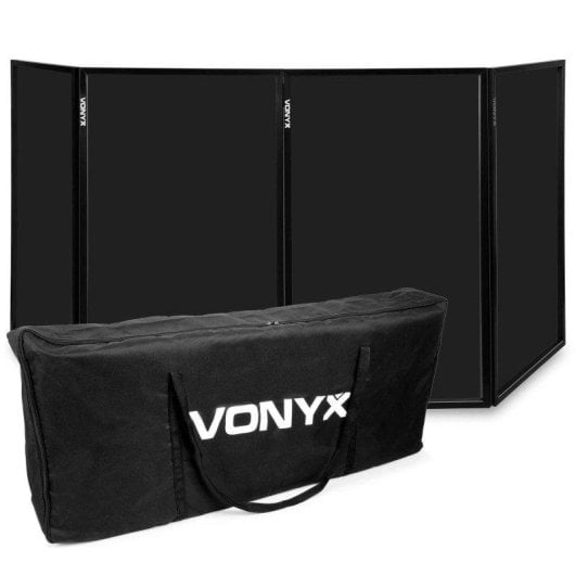 Pantalla Frontal DJ Vonyx DB2B Plegable 280 x 120 cm Negra con Bolsa