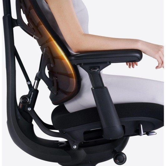 Silla ergonómica Libernovo Omni SE negra soporte lumbar y reclinación 160°