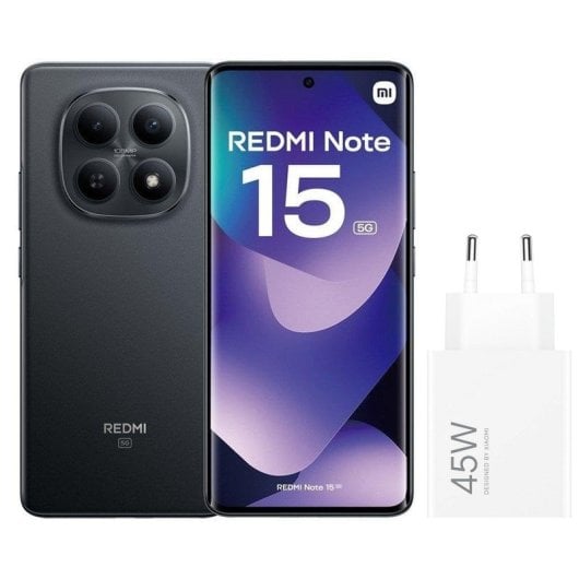 Xiaomi REDMI Note 15 5G 8GB 256GB 6.77" Negro Incluye Cargador 45W