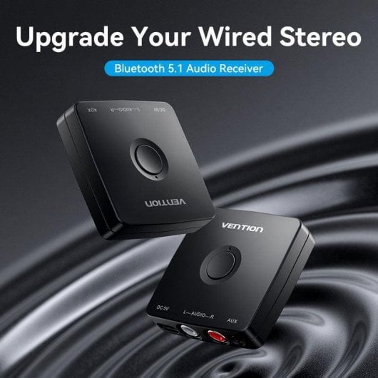 Vention NAJ Receptor audio Bluetooth 5.1 RCA 3,5 mm 28 mW negro