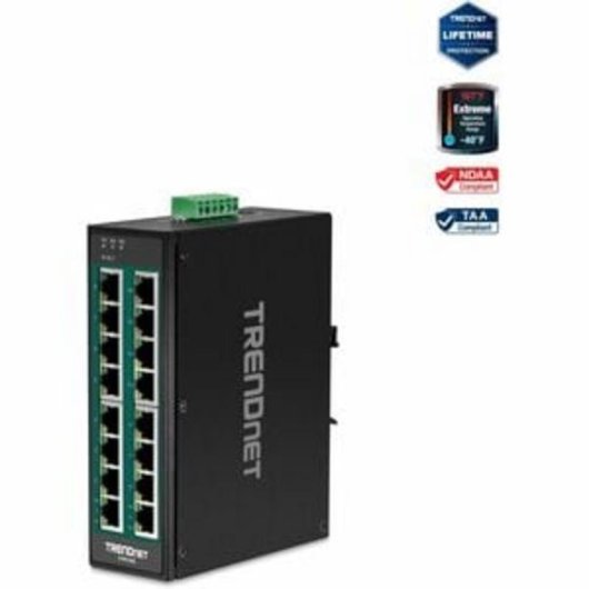 Switch Gigabit Industrial TRENDnet TI-PG160 16 Puertos PoE+ 240W