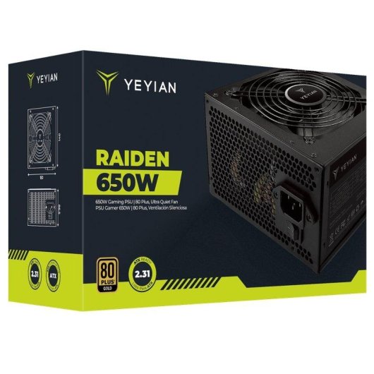 Voeding Yeyian Yfg-65003-01n 650W 80 Plus Gold ATX 2.0 Niet-modulair