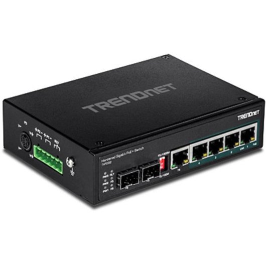 Switch industrial Trendnet TI-PG62 6 puertos Gigabit PoE+ DIN-rail