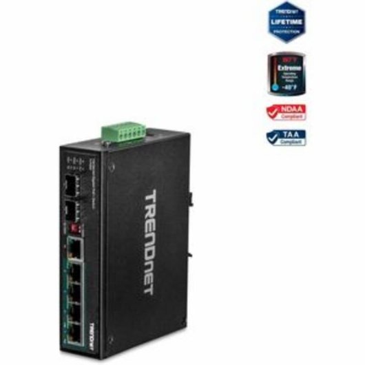 Switch industrial Trendnet TI-PG62 6 puertos Gigabit PoE+ DIN-rail