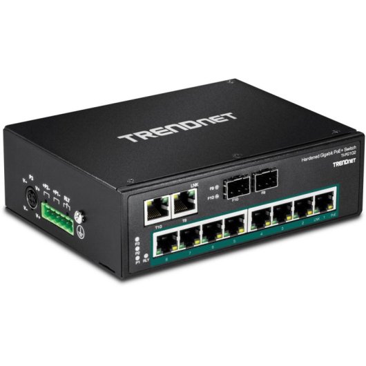 Commutateur industriel TRENDnet TI-PG102 PoE+ DIN-Rail 10 ports