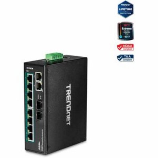 Commutateur industriel TRENDnet TI-PG102 PoE+ DIN-Rail 10 ports
