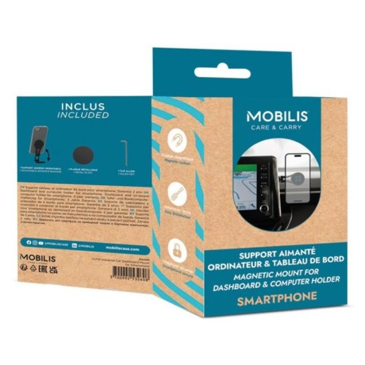 Soporte para smartphone Mobilis 044031 universal coche/mesa plegable magnético negro