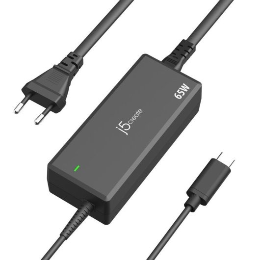 Fonte de Alimentação j5create JUP1265-EN 65W USB-C PD com proteção avançada