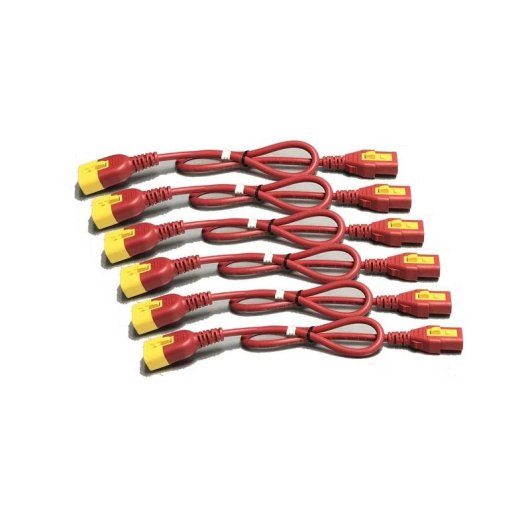 Kit de cables de alimentación APC AP8702S-WWX340 C13 a C14 con bloqueo 0,6 m Rojo 6 ud