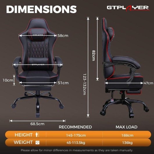 Sedia da gaming GTPLAYER Regolabile Bracci Sincronizzati 150 kg