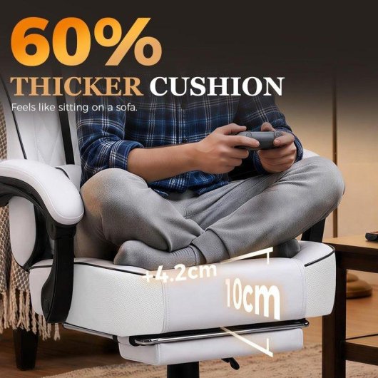 Sedia Gaming GTPLAYER Regolabile Bianca 150kg Supporto Lombare