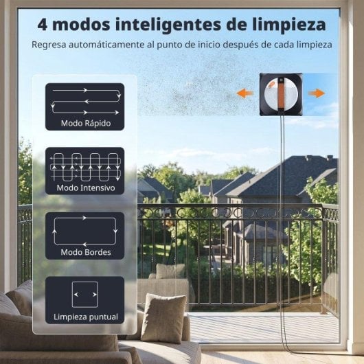 Robot limpiacristales Airmsen YW763 8000 Pa 6 boquillas cepillos esquinas