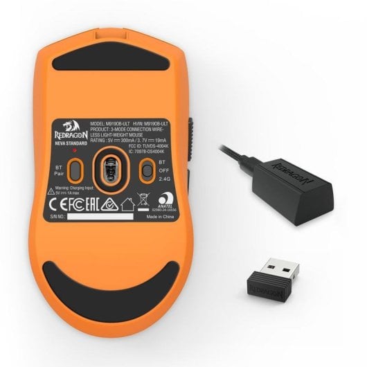 Ratón Redragon SPARDA M919OB-ULT Inalámbrico 45000 DPI Naranja 8000 Hz 5 Botones