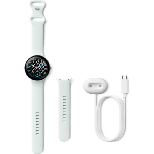 Google Pixel Watch 5 Bluetooth GPS NFC 45mm Plata Correa Gris S/M