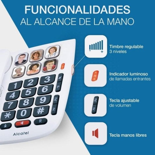 Teléfono Analógico de Sobremesa Alcatel TMAX 10 Blanco