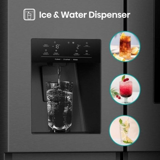 Frigorífico americano Hisense RS9P628GPFE Total No Frost 179 cm 614 L E Negro WiFi