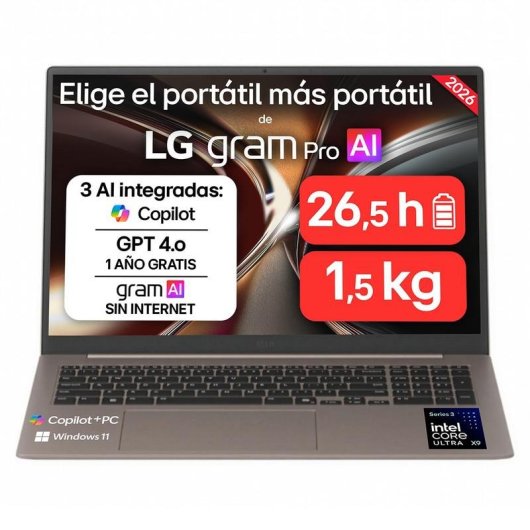 Portatile LG gram Pro 17Z90UB-H.AU96BN 17" Intel Core Ultra X9 388H 32GB 512GB SSD Intel Arc B390 Windows 11