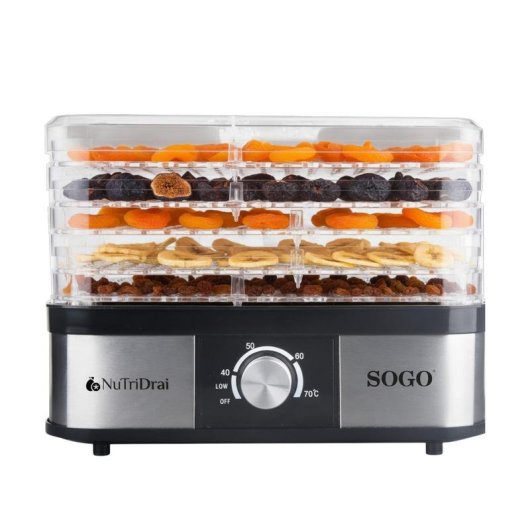 Deshidratador de alimentos Sogo DAL-SS-10461 5 bandejas 245W Negro