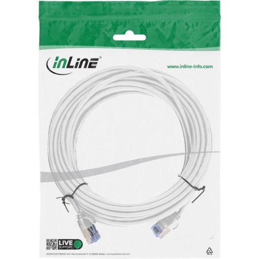 Netzwerkkabel InLine 71900W Cat6A Slim 10 m Weiss