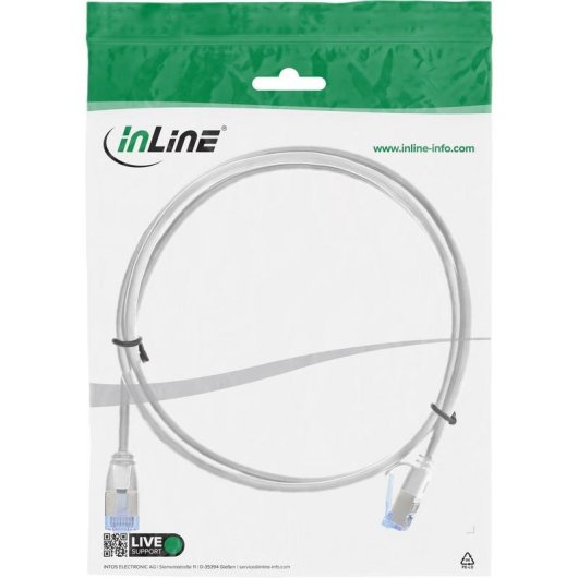 Cavo di rete CAT6a InLine 71901W Slim 1 m RJ45 bianco