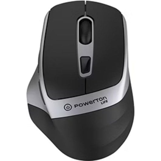 Ratón Powerton LIFE FLIXO inalámbrico 1600 DPI negro y plata 6 botones