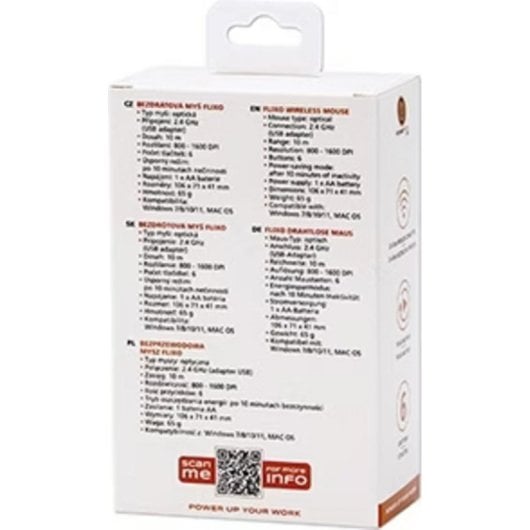 Ratón Powerton LIFE FLIXO inalámbrico 1600 DPI negro y plata 6 botones