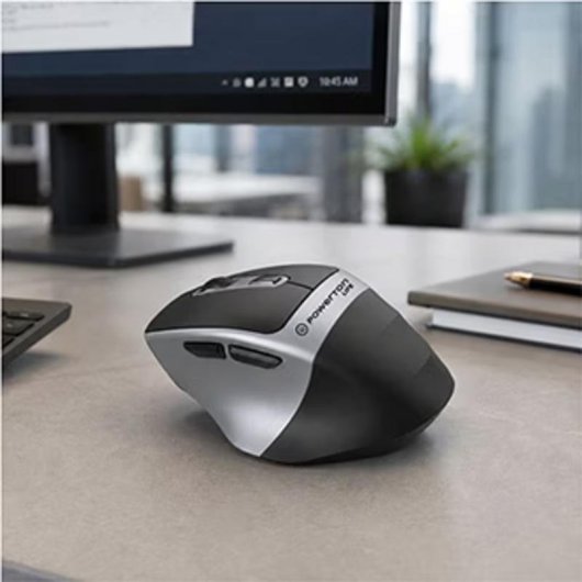 Ratón Powerton LIFE FLIXO inalámbrico 1600 DPI negro y plata 6 botones