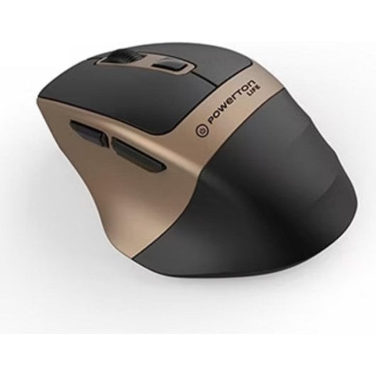 Ratón Powerton LIFE FLIXO inalámbrico 1600 DPI USB Negro dorado 6 botones